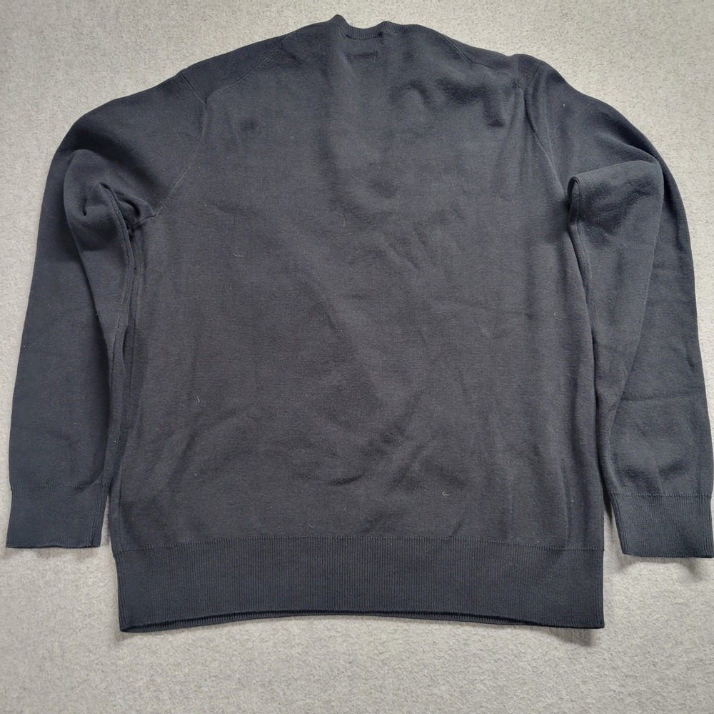 Polo Ralph Lauren Sweater Mens Black Size Large Pima Cotton Purple Pony V Neck - Picture 11 of 12